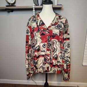 Vintage Geometric Print Women's Blouse By Sara  Stephen